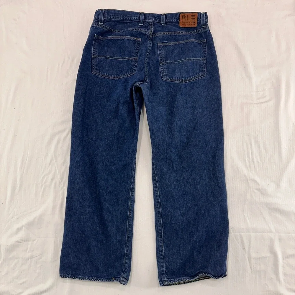 Vintage Y2K Polo Jeans Co RL Mens Brixton Loose Fit Straight Leg Jeans 34 Denim‎